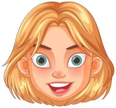 Büyük gözlü, gülümseyen sarışın çizgi film karakteri.