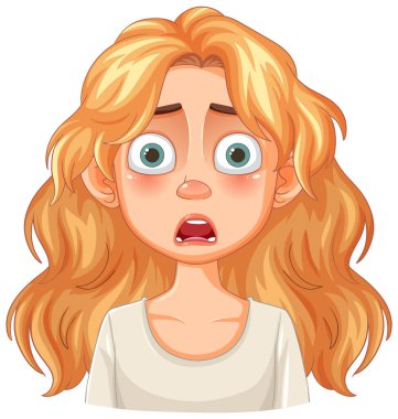 Şok olmuş, sarışın bir kadın.