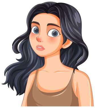Illustration of a woman with a surprised expression clipart
