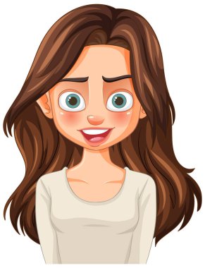 Şaşırmış bir ifadeyle hareketli bir kız.