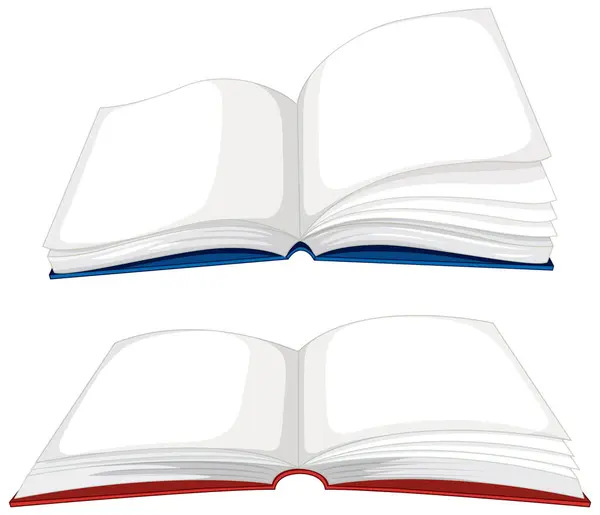 stock vector Two open books with blank pages