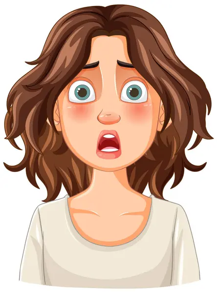 stock vector A woman with a shocked expression