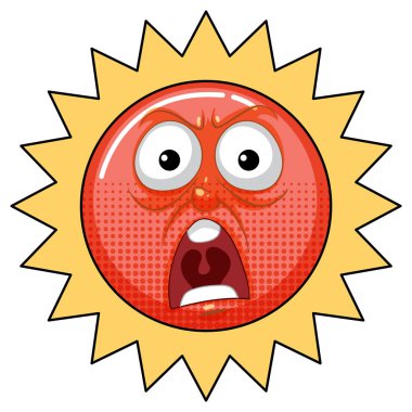 Kızgın bir yüzü olan öfkeli bir güneş.