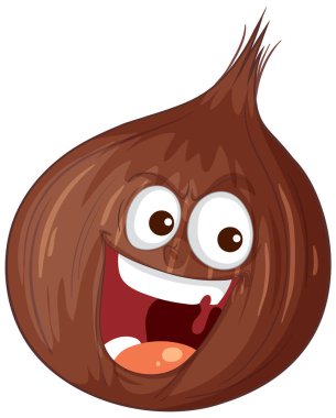 Smiling chestnut with expressive eyes and mouth clipart