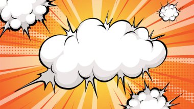 Canlı arkaplanı olan dinamik çizgi roman bulutları