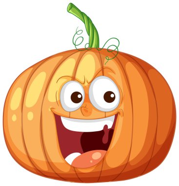 Gülümseyen balkabağı Anlamlı gözler ve ağızla