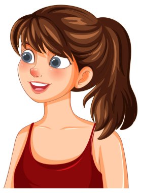 Neşeli bir yüzü olan hareketli bir kız.