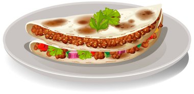 Tabaktaki taco 'nun vektör görüntüsü