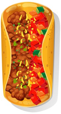 Et ve sebzeli renkli taco.