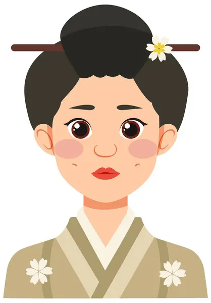 stock vector Illustration of a woman in traditional attire