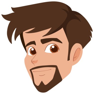 Mutlu, sakallı bir adamın tasviri