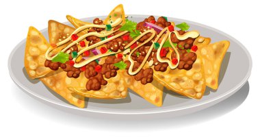 Fasulye ve sebzeli çıtır nacho.