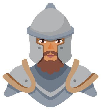 Zırhlı bir şövalyenin tasviri.