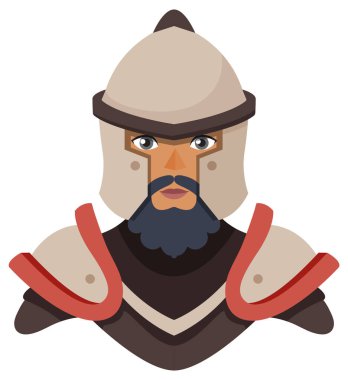 Zırhlı bir şövalyenin tasviri.