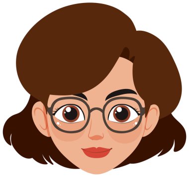 Gözlüklü bir kadının vektör çizimi