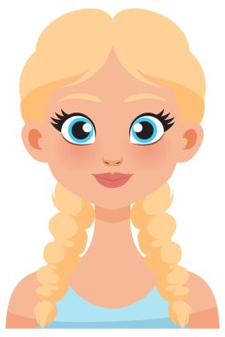 Mavi gözlü bir kızın tasviri