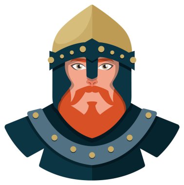 Zırhlı bir şövalye miğferli