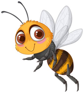 Büyük gözleri ve kanatları olan sevimli arı.