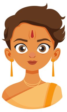 Hintli bir kadının vektör sanatı