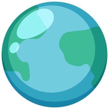 Kıtalarla ve okyanuslarla Dünya 'nın basit tasviri