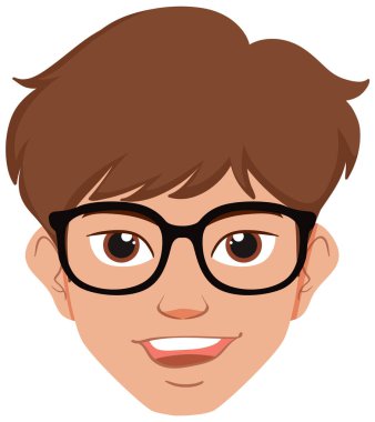 Gözlük takan mutlu bir adamın tasviri