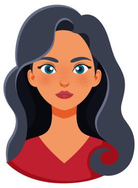 Uzun saçlı bir kadının resmi.