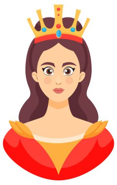 Taç takan bir kraliçenin resmi.