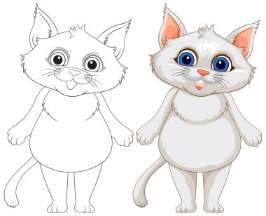 Kocaman gözleri ve tüylü kürkü olan sevimli bir kedi.