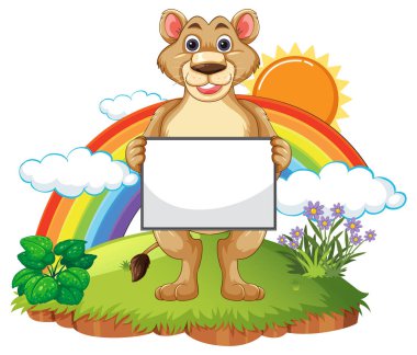 Aslan burcu gökkuşağı ve güneş arkaplanı