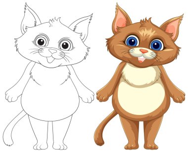 Neşeli bir ifadesi olan sevimli bir kedi.