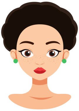 Vector illustration of a woman's face clipart