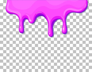 Şeffaf arkaplana damlayan parlak pembe boya