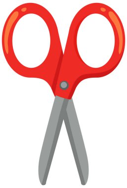 Parlak metal bıçaklı parlak kırmızı makas.