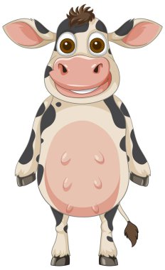 Smiling cow with big eyes and spots clipart