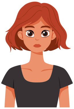 Kısa kızıl saçlı bir kadın tasviri