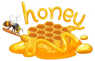 Balpeteği ve bal damlatan bir arı