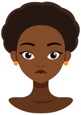 Küpeli bir kadının vektör çizimi