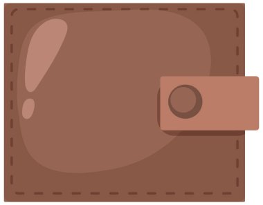 Kahverengi deri cüzdanın basit vektörü