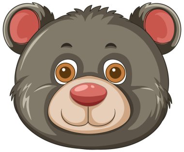 Kocaman gözleri olan ve gülümseyen sevimli bir ayı.