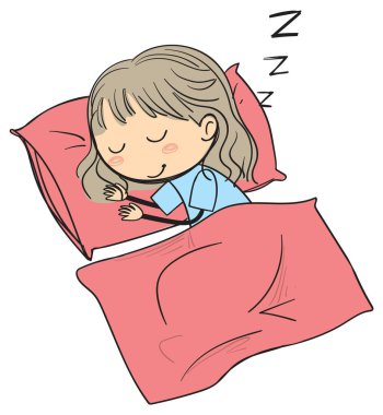 Pembe bir battaniyenin altında mışıl mışıl uyuyan bir kız