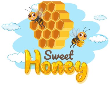 Neşeli arılar bal peteğinin etrafında vızıldıyor