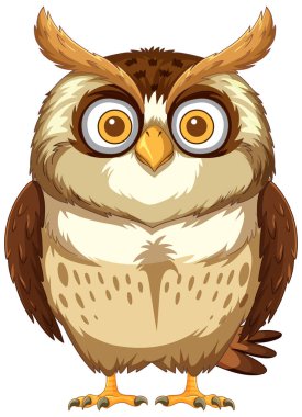 Anlamlı gözleri olan sevimli baykuş çizimi