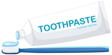 Beyaz arkaplanda diş macunu tüpü ve diş fırçası