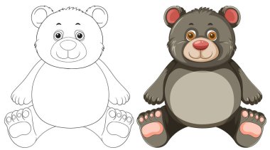 Renkli ve özetlenmiş versiyonlarıyla sevimli bir ayı.