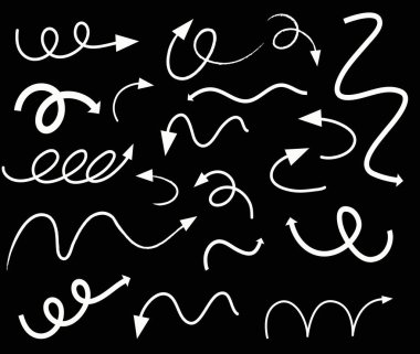 Siyah zemin üzerinde eğri oklar ve çizgiler