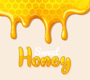 Altıgen desenli altın bal damlıyor