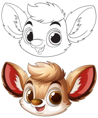 Büyük gözleri ve kulakları olan sevimli çizgi film hayvanı.