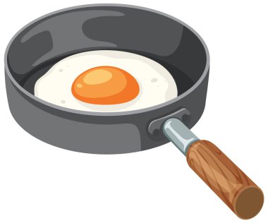 Kızartma tavasında güneşli bir yumurta.