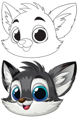 Büyük anlamlı gözleri olan sevimli bir bebek hayvan.