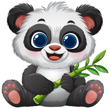 Bambuyla sevimli panda, masumiyeti ve doğayı simgeliyor.